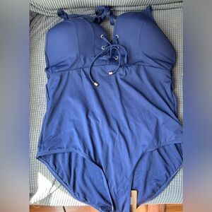 NWT Navy blue full piece swimsuit